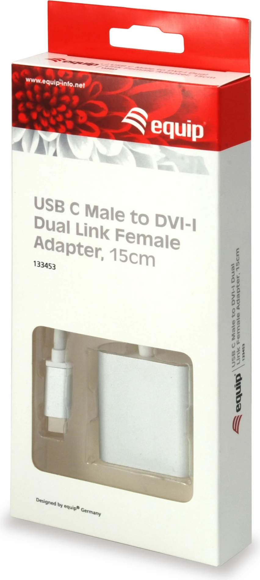 Adapter USB Type C na DVI‑I Dual Link Equip, 4096 x 2160, bela