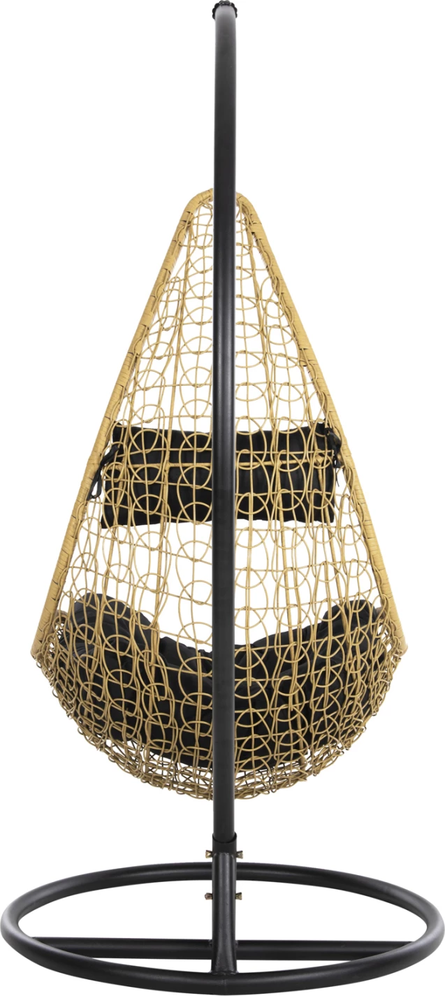 Viseče gnezdo MILLIE FH5996.04 kovinsko črno-sintetični ratan v bež Φ95x195Hcm