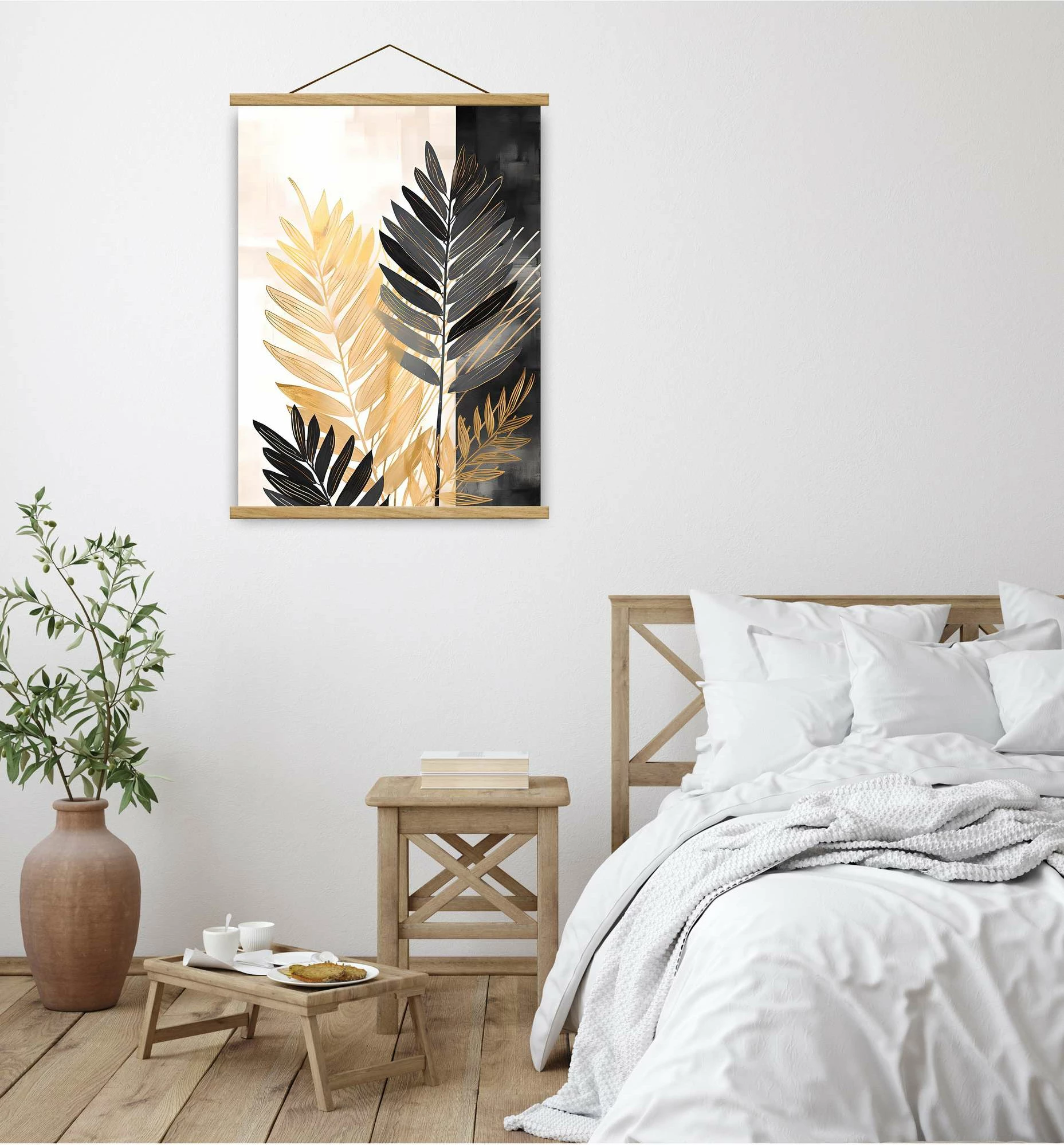 Dekorativna slika z okvirjem, Wallity, MRG67, zlate, črne in srebrne barve, 50 x 70 cm