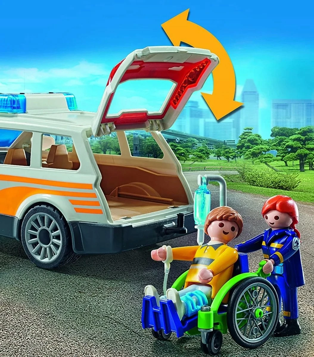 Reševalno vozilo z lučmi in zvoki Playmobil City Life 71037, 44 delov