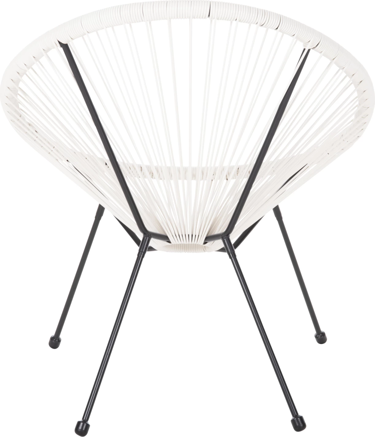 Gugalni stol za zunanjo uporabo tipa gnezdo ACAPULCO FH5872.12 črna kovina-sintetični ratan v beli barvi 71x72x80Hcm.