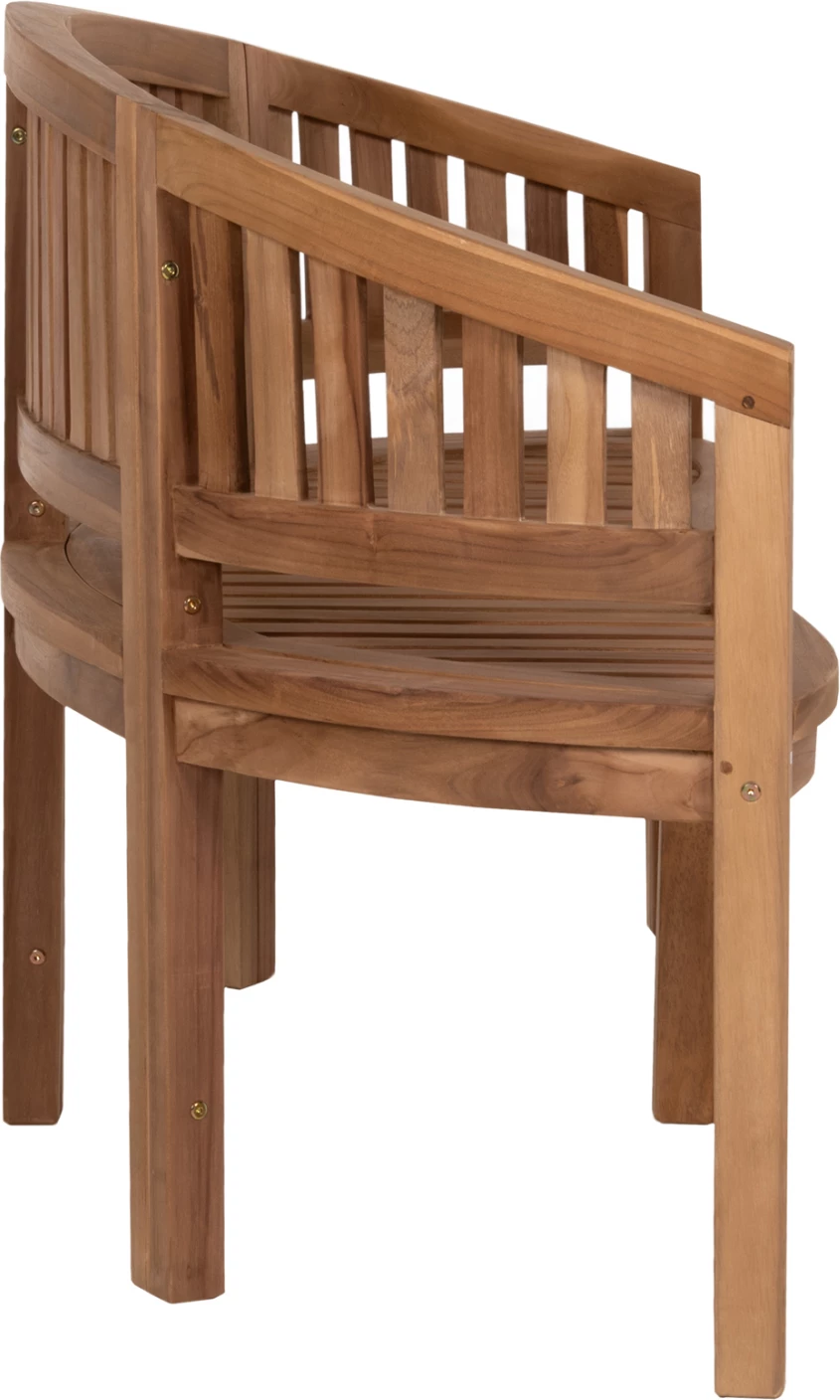 Klop za 2 osebi CAPO FH9538 iz tikovine v naravni barvi 121X59X86Hcm