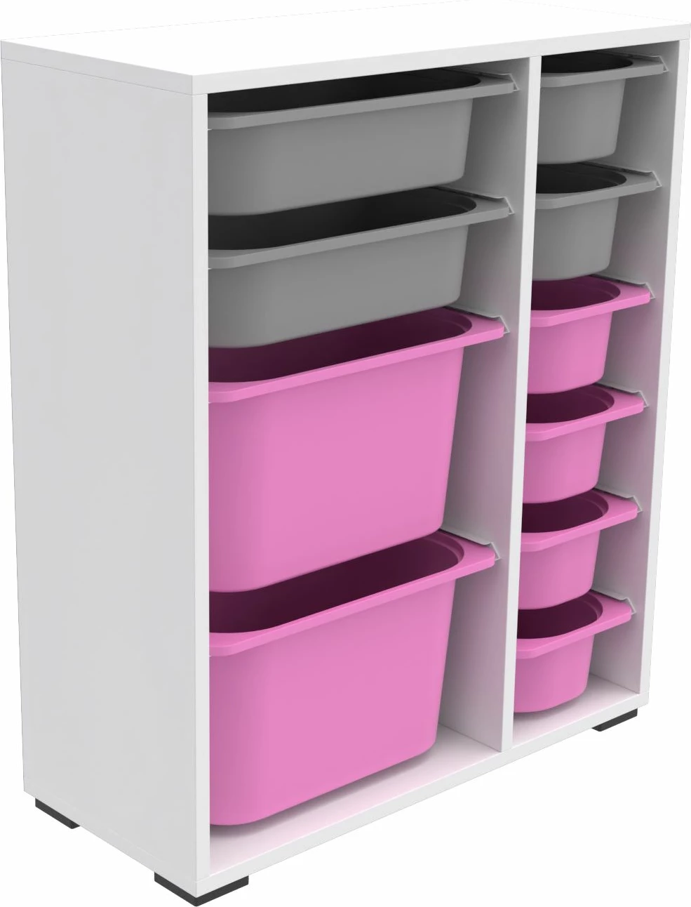 Večfunkcijska omara Hanah Home Zen 2D2K6U, bela, siva, rožnata