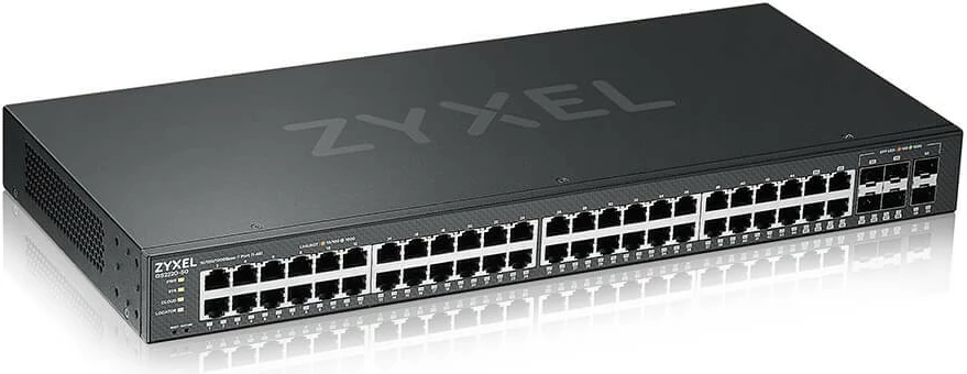 Preklopnik Zyxel GS2220-50, 48+2 vrat, rackmount, Gigabit Ethernet, črn