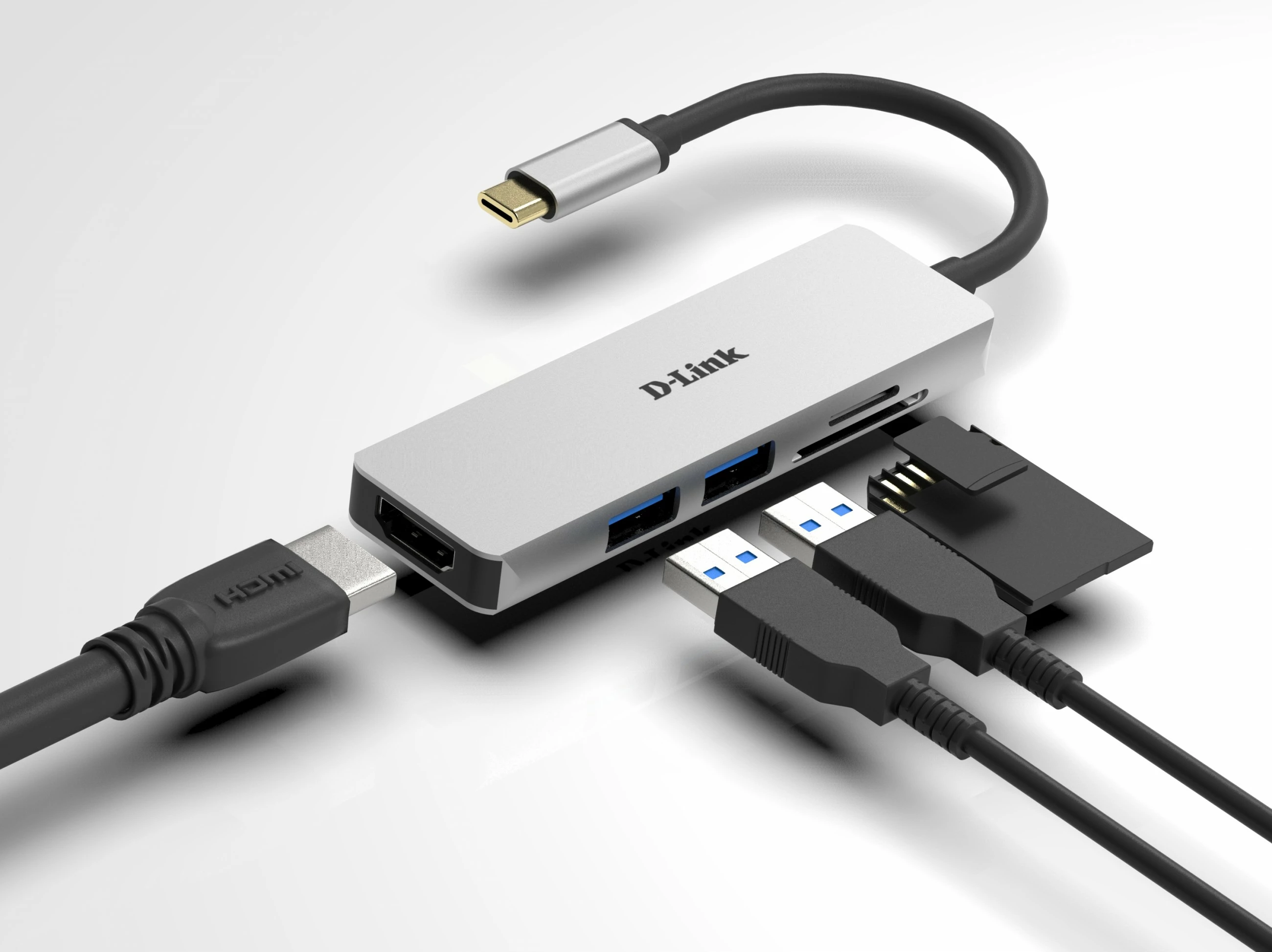 Adapter za USB-C D-Link DUB-M530, USB 3.2 Gen 1 Type-C, 4K Ultra HD, alumin