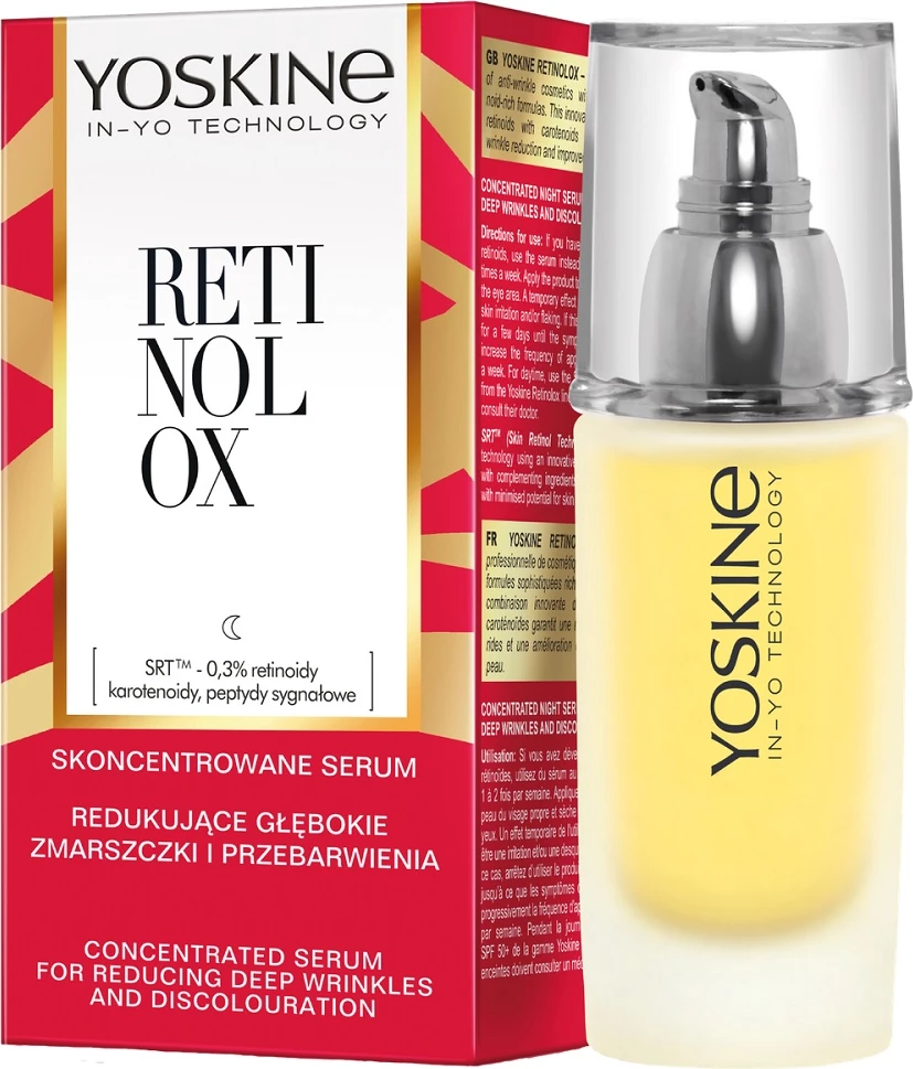 Nočna nega proti gubam in madežem Yoskine Retinolox Concentrated, serum 30 ml