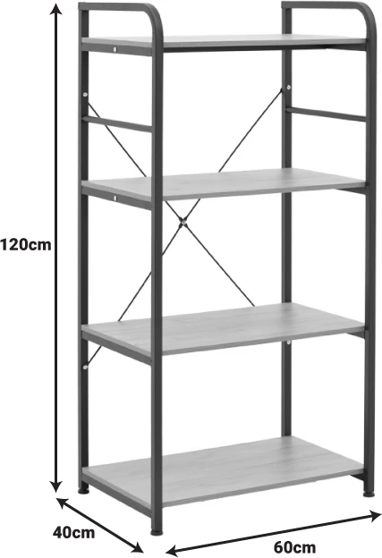 Raft s talnim Depo, črn-leseni MDF, 60x40x120 cm