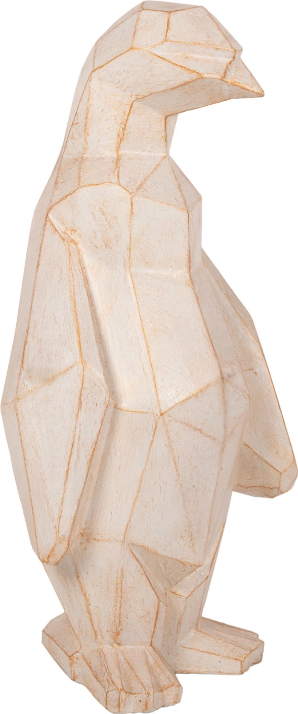 Talna dekoracija pingvin FH7916 GRC v beli patini z zlatimi detajli 45x45x100H cm