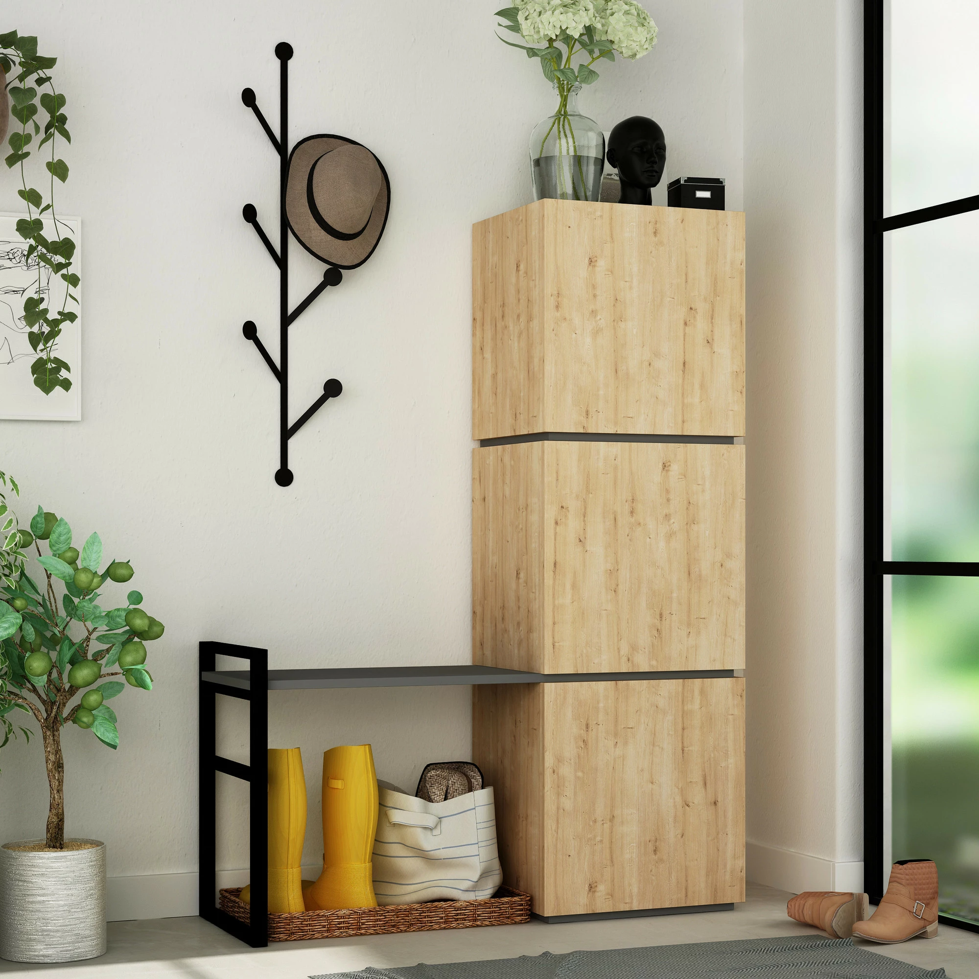 Omara za čevlje Skye Decor, hrast, Mello