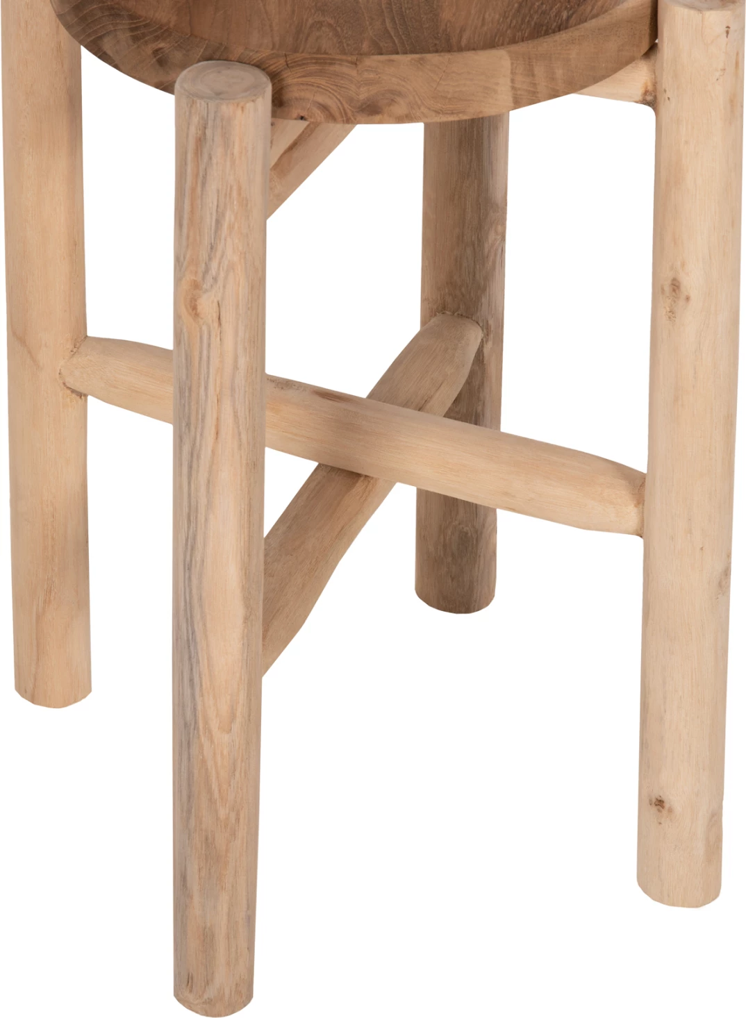 Stranska miza/podstavek HOVER FH7900 iz tikovine v naravni barvi Φ30x50Hcm