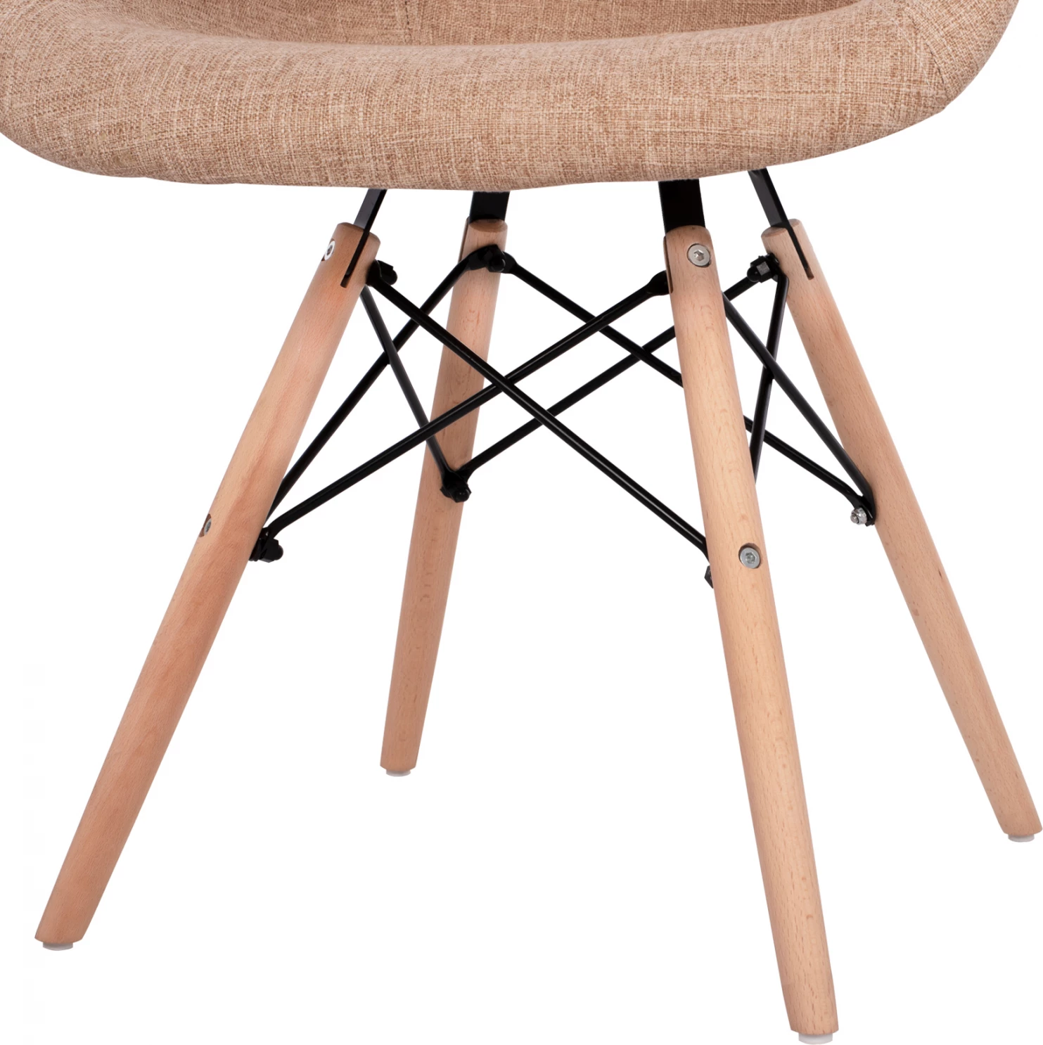 Fotelj z lesenimi nogami in bež tkanino Mirto FH005.63 63x57x81 cm, set 2 kosov