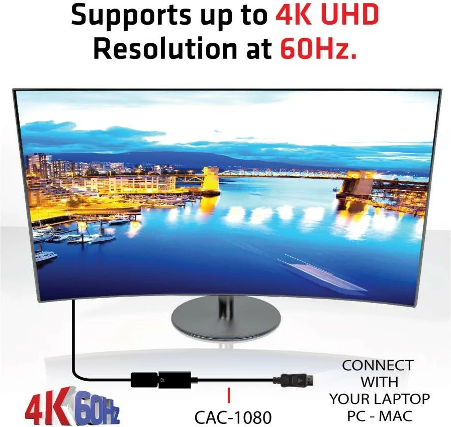 Adapter za DisplayPort v HDMI Club3D, 4K 60Hz, HDR, črn