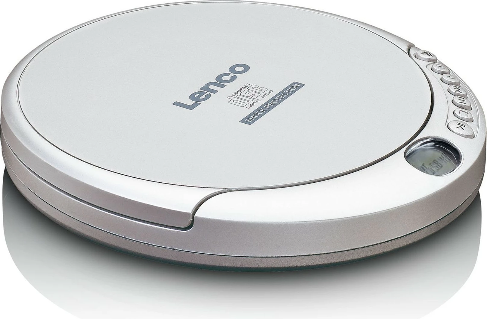 Prenosni CD-predvajalnik Lenco CD-201, MP3, LCD, slušalke, srebrn