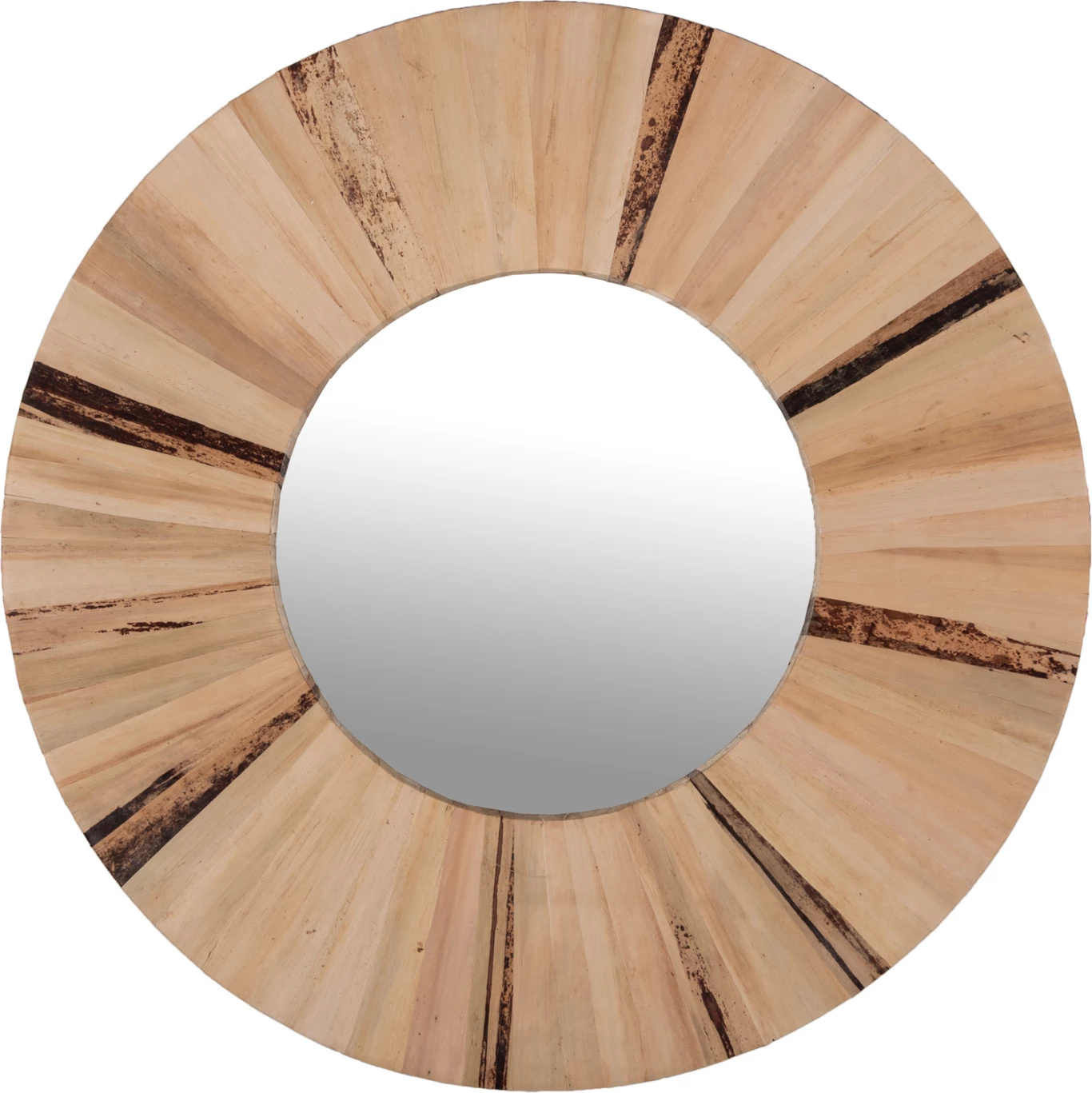 Stensko ogledalo okroglo FH7838 okvir iz posušenih vlaken palmovih listov v naravni barvi Φ80x4cm