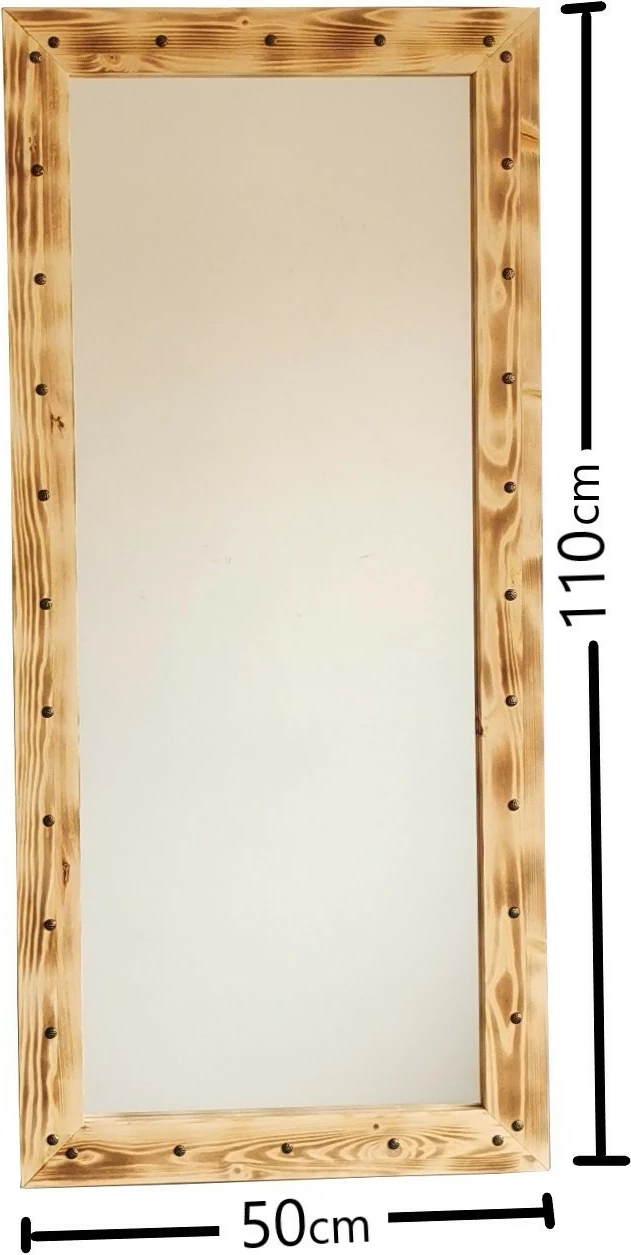 Ogledalo iz trdega borovega lesa, barva oreha, Hanah Home Z50110ES, 50x110 cm