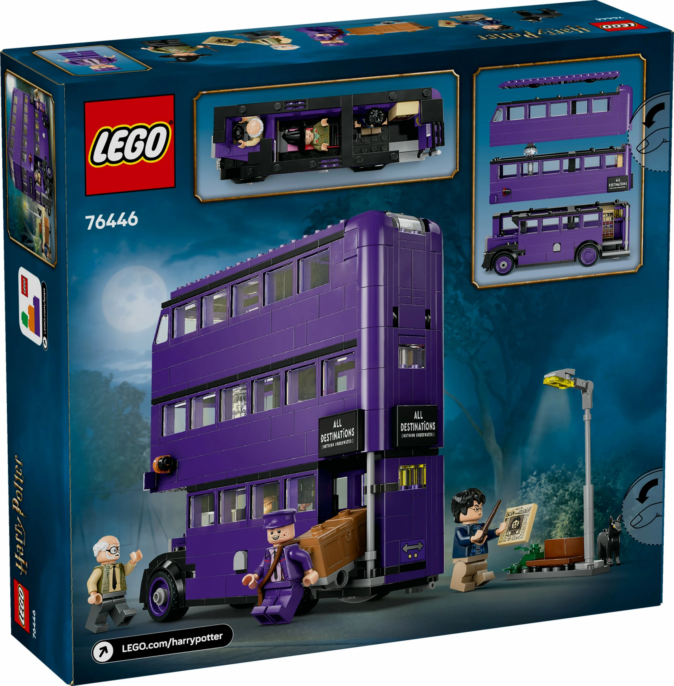 Set gradnje LEGO Harry Potter 76446, Pustolovščine z Knight avtobusom, večbarven