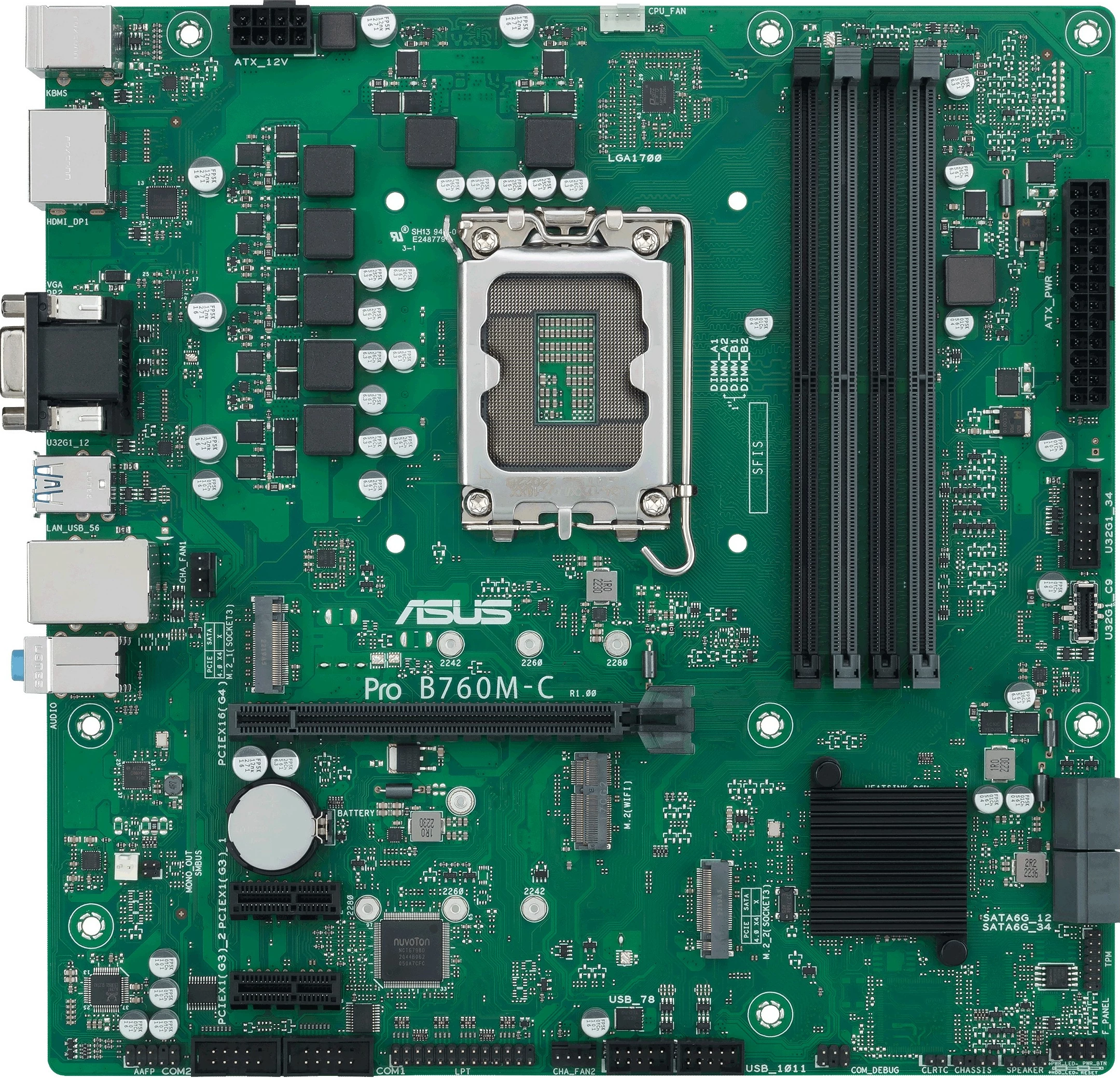 Plošča za računalnik ASUS PRO B760M-C-CSM, Intel, LGA 1700, DDR5-SDRAM, 128 GB