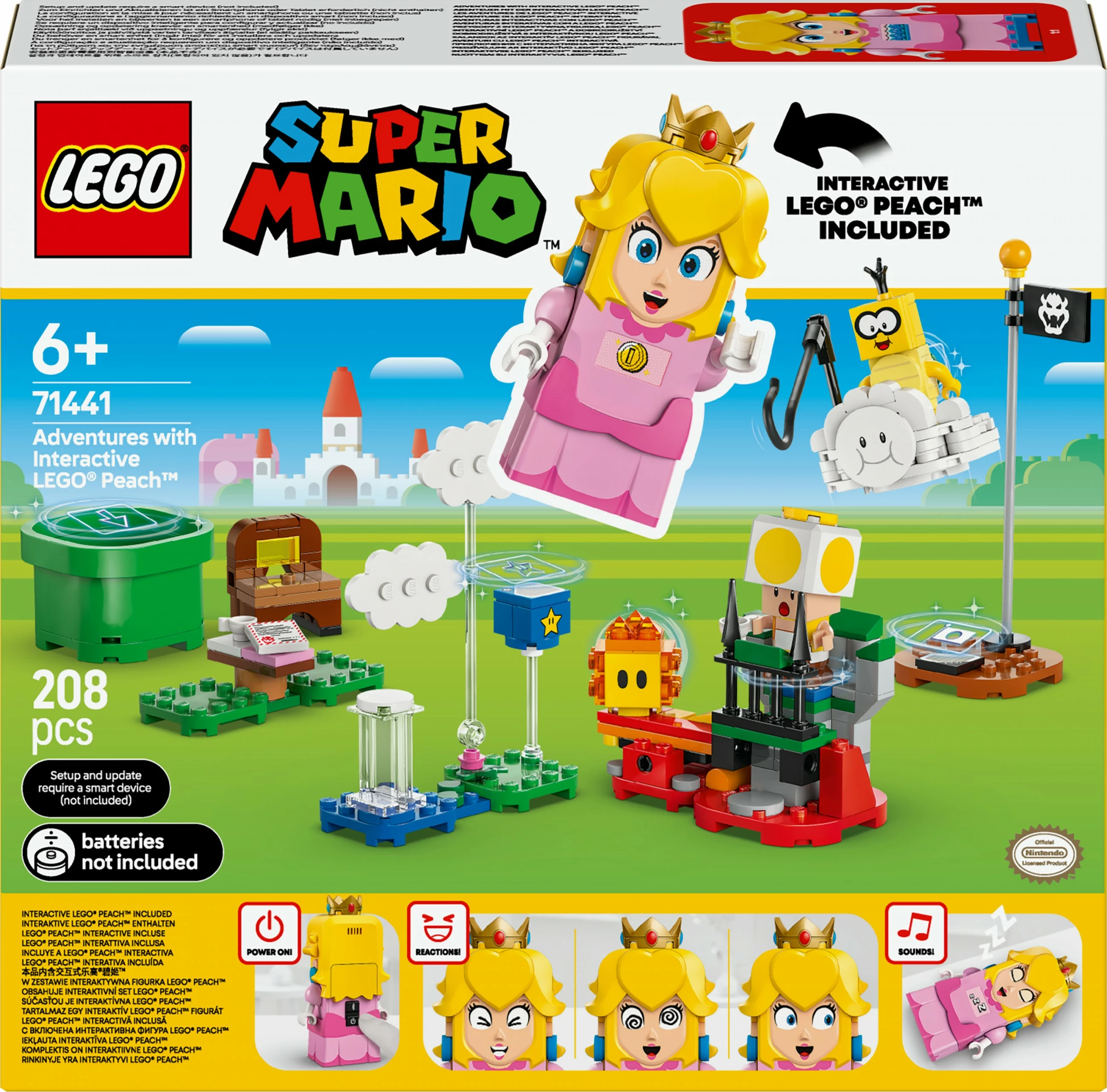 Interaktivni set za sestavljanje Peach, LEGO Super Mario 71441, 208 delov, večbarven