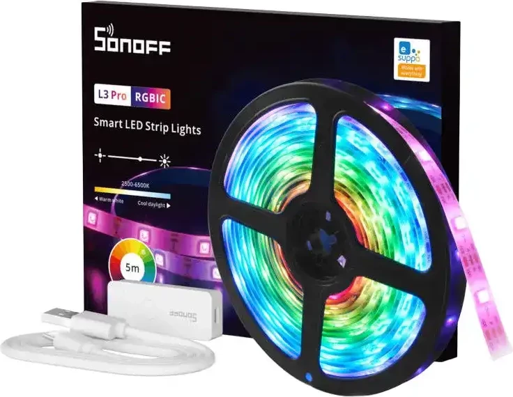 Pameten LED trak Sonoff L3 Pro, 5 m, RGBIC, bel