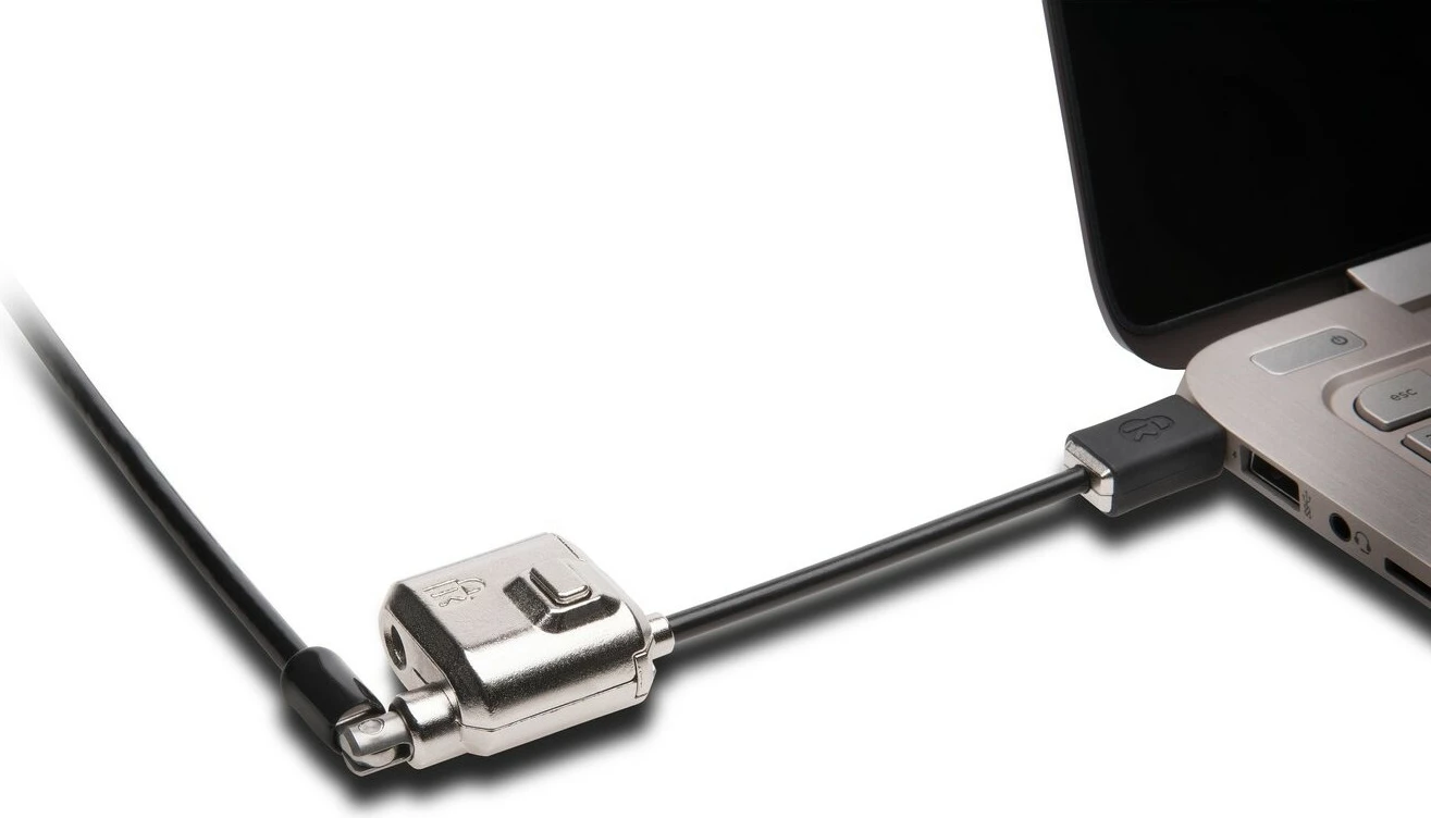 Varnostna ključavnica MiniSaver, Kensington, 1,8 m, ključ, jekleni karbon, črna