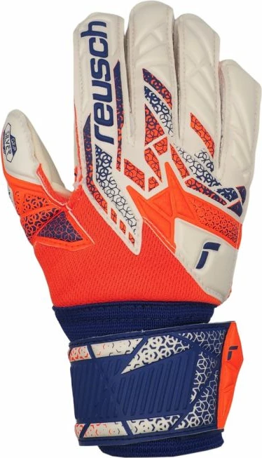 Otroške golmanske rokavice Reusch, bele, modre, oranžne