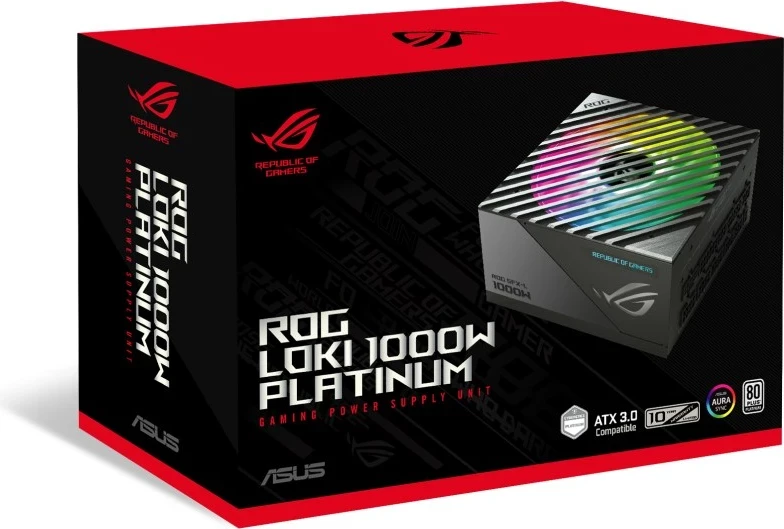 Napajalnik SFX-L 1000W Platinum, ASUS ROG Loki, 24-pin ATX, črno-srebrn