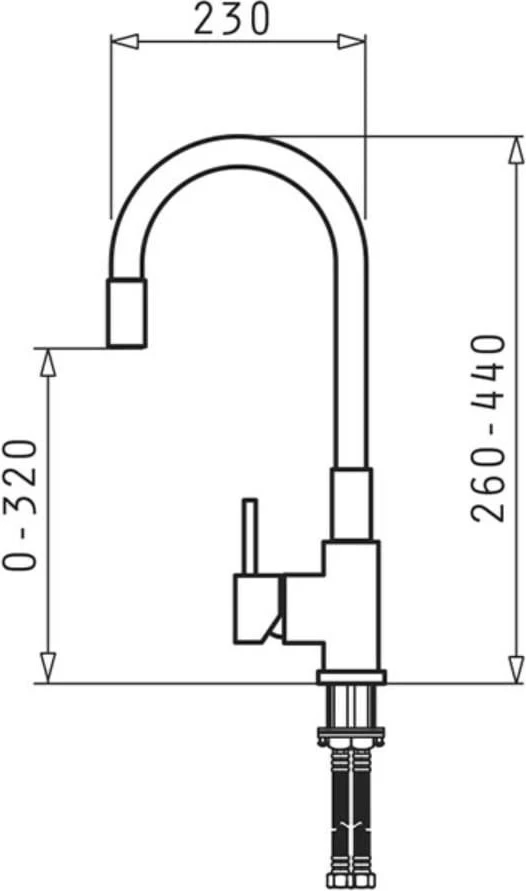 Kuhinjska pipa FLESSI Black Edition, PYRAMIS, črna