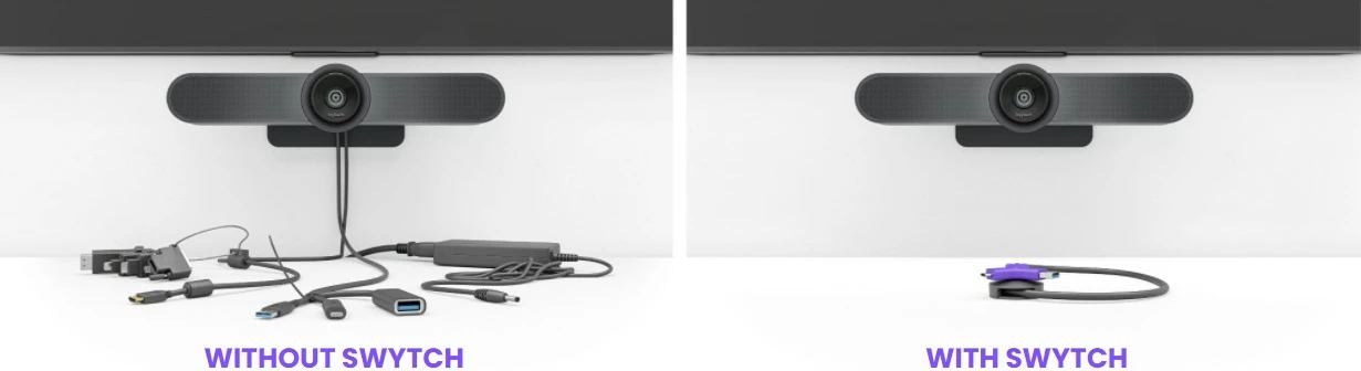 AV oddajnik in sprejemnik Swytch, 3840 x 2160, z žico, črn/vijoličen, Logitech