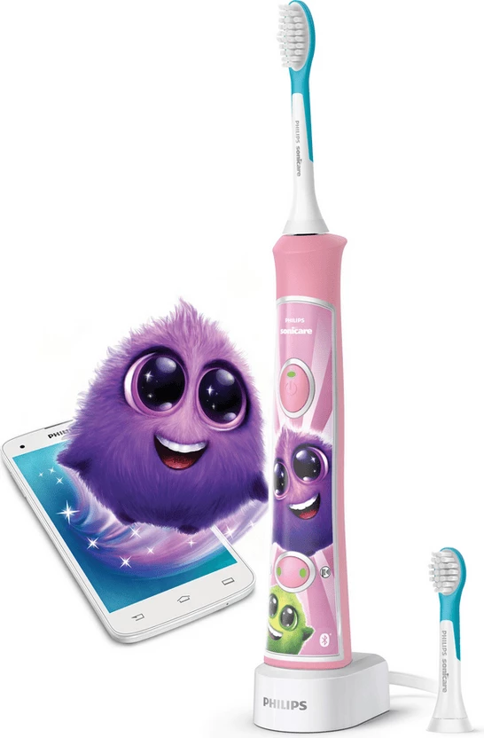 Sonična električna zobna ščetka za otroke, Philips HX6352/42, z Bluetooth, roza