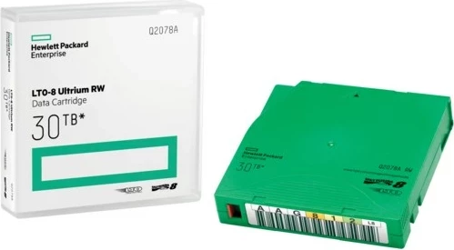 Podatkovna kaseta LTO-8 Ultrium RW, 30 TB (stisnjeno) / 12 TB (neobdelano), Q2078A, HPE, zelena