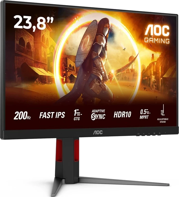 Gaming monitor 23,8" Full HD LED, črn z rdečimi AOC 24G4HA