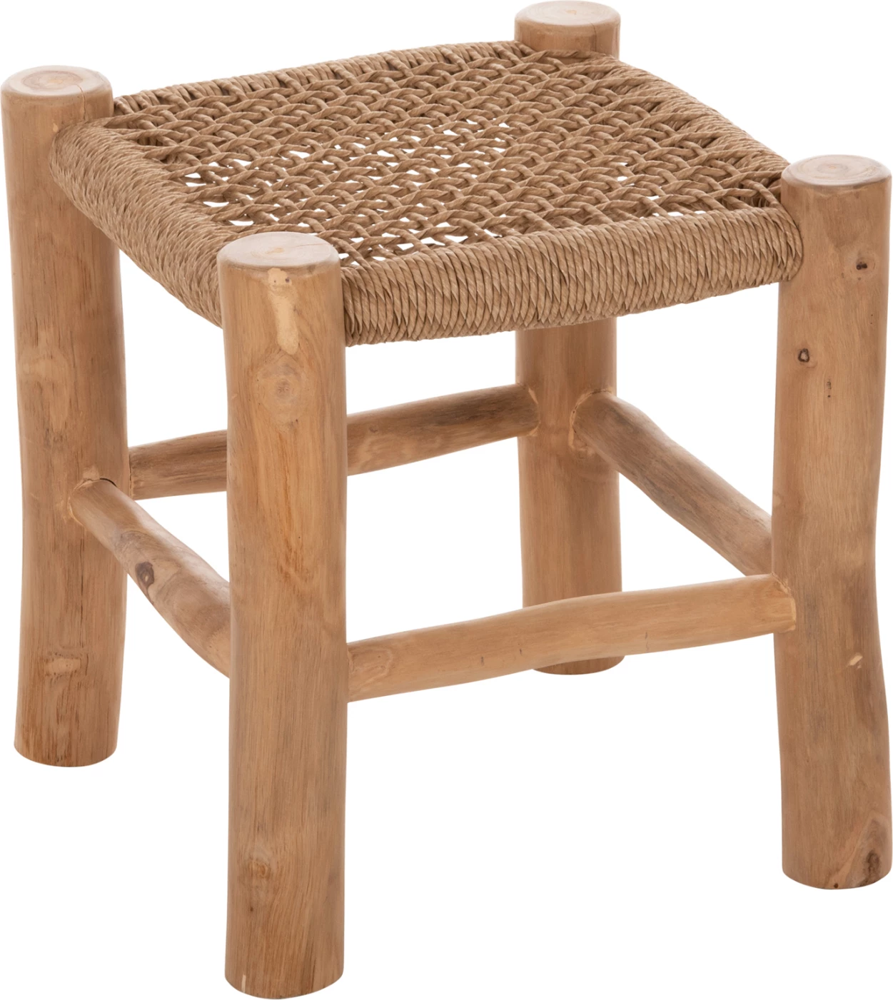 Stol LONDER FH5987 iz tikovine in sintetičnega ratana v naravni barvi 38x38x40.5Hcm