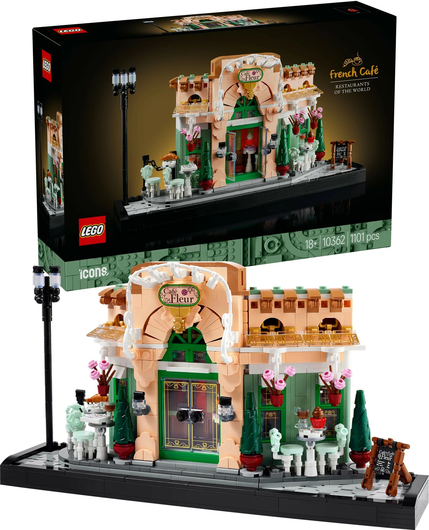 Model podrobne francoske kavarne LEGO French Café, 1101 kosov, plastika, večbarven
