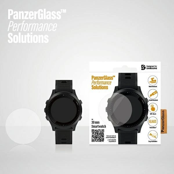 Zaščitno steklo za zaslon PanzerGlass za Samsung Galaxy Watch 3, 41 mm/30 mm, prozorno