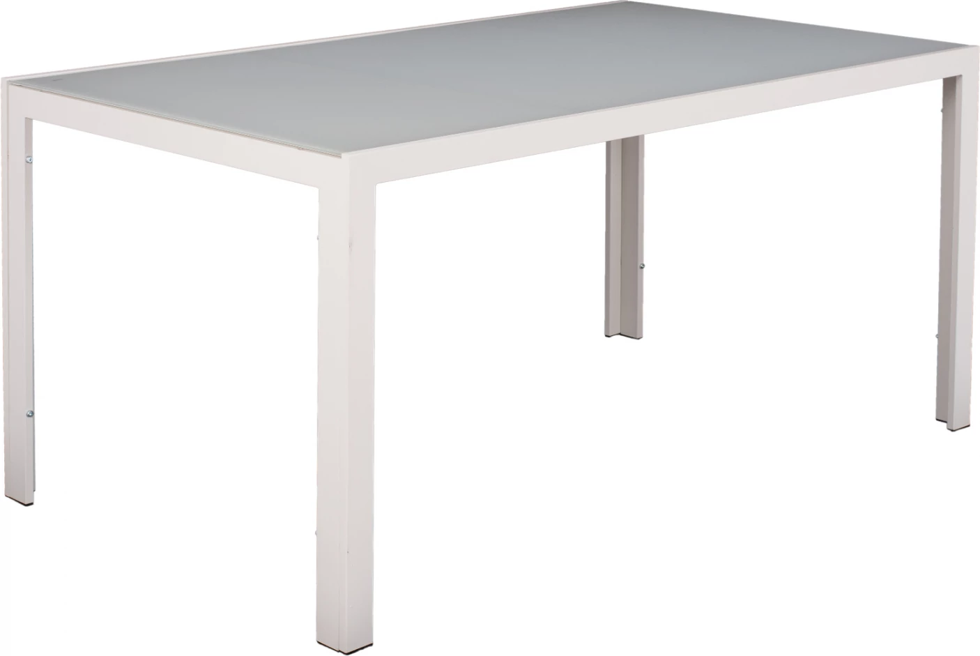 Kovinska miza ledeno bela s steklom FH5767.03 150X90Χ75cm