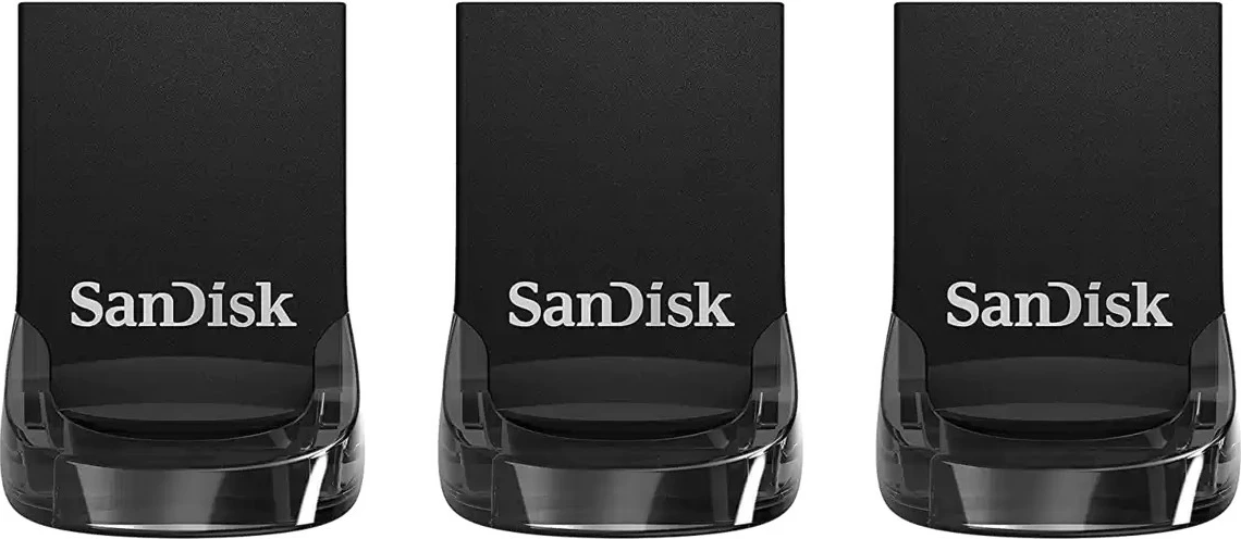 USB-pomnilnik 32 GB, SanDisk Ultra Fit, USB 3.2, 130 MB/s, črn, 3 kosi