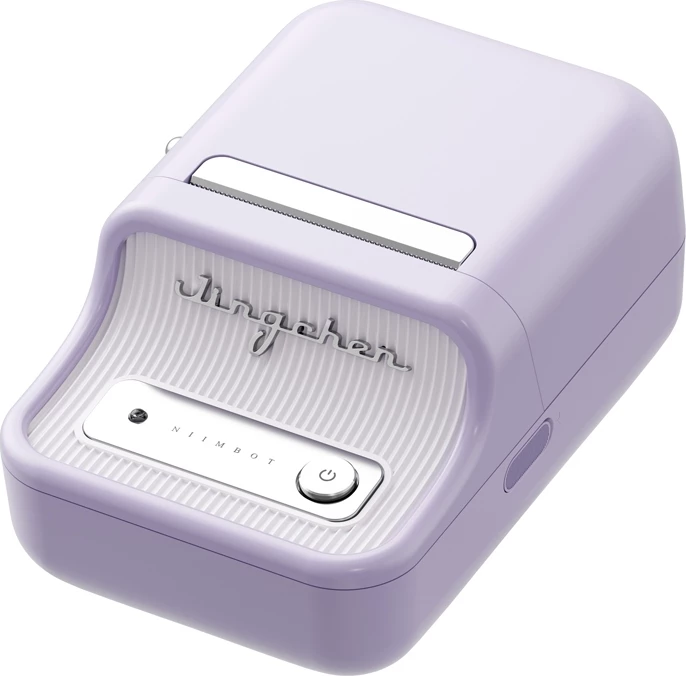 Prenosni termični tiskalnik nalepk, NIIMBOT B21 Pro, 300 dpi, širina tiskanja 20–50 mm, Bluetooth, USB‑C, 1500 mAh, vijoličen