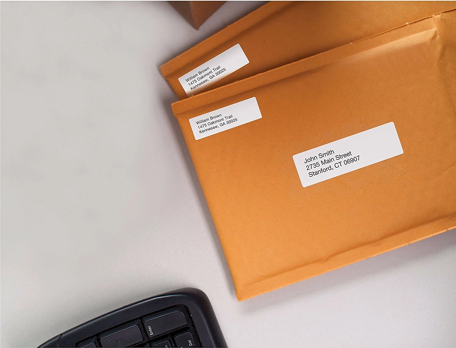 Velike etikete za povratni naslov, DYMO LabelWriter - 25 x 54 mm, bele, samolepilne, papir, permanentne, pravokotne