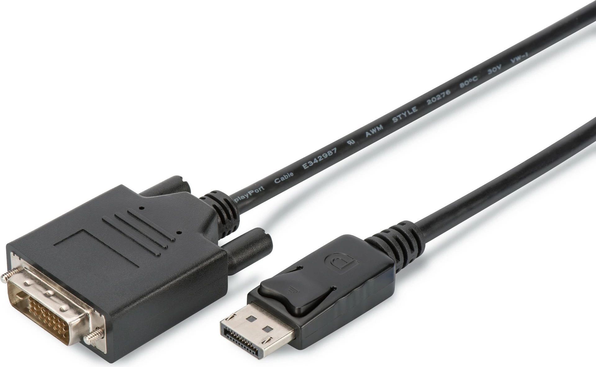 Adapter kabel DisplayPort v DVI‑D, 2 m, 10 kosov, črn - Digitus