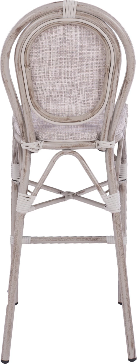 Stol aluminijasti bambusov videz bela patina s tekstilom FH5110 47x61x115 cm