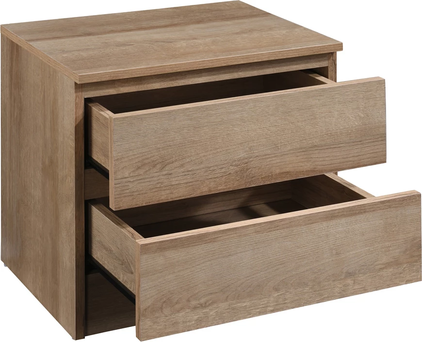 Komoda POLO, 2 predala, lesni dekor, 45 x 35,5 x 45 cm