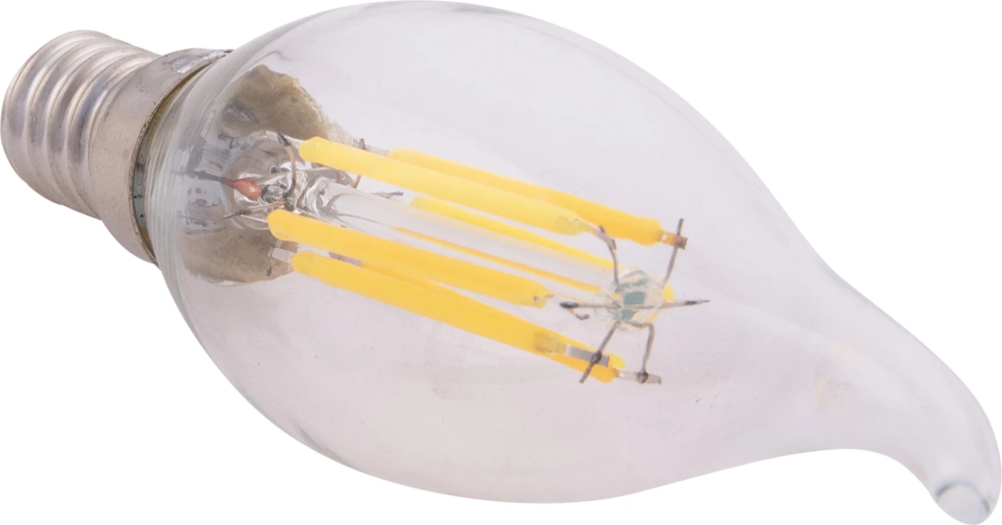 Žarnica v stilu plamena LED filament 6W E14 3000K prozorna zatemnljiva