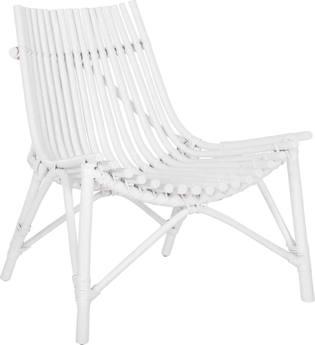 Stol za zunanje prostore CELLION FH9812.03 iz ratan palic v beli barvi 76x72x83Hcm