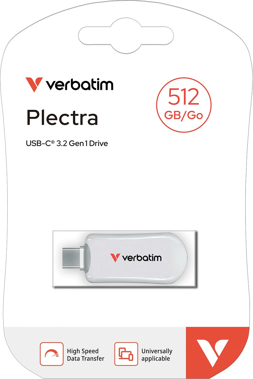USB ključek 512GB USB-C Verbatim Plectra, bel
