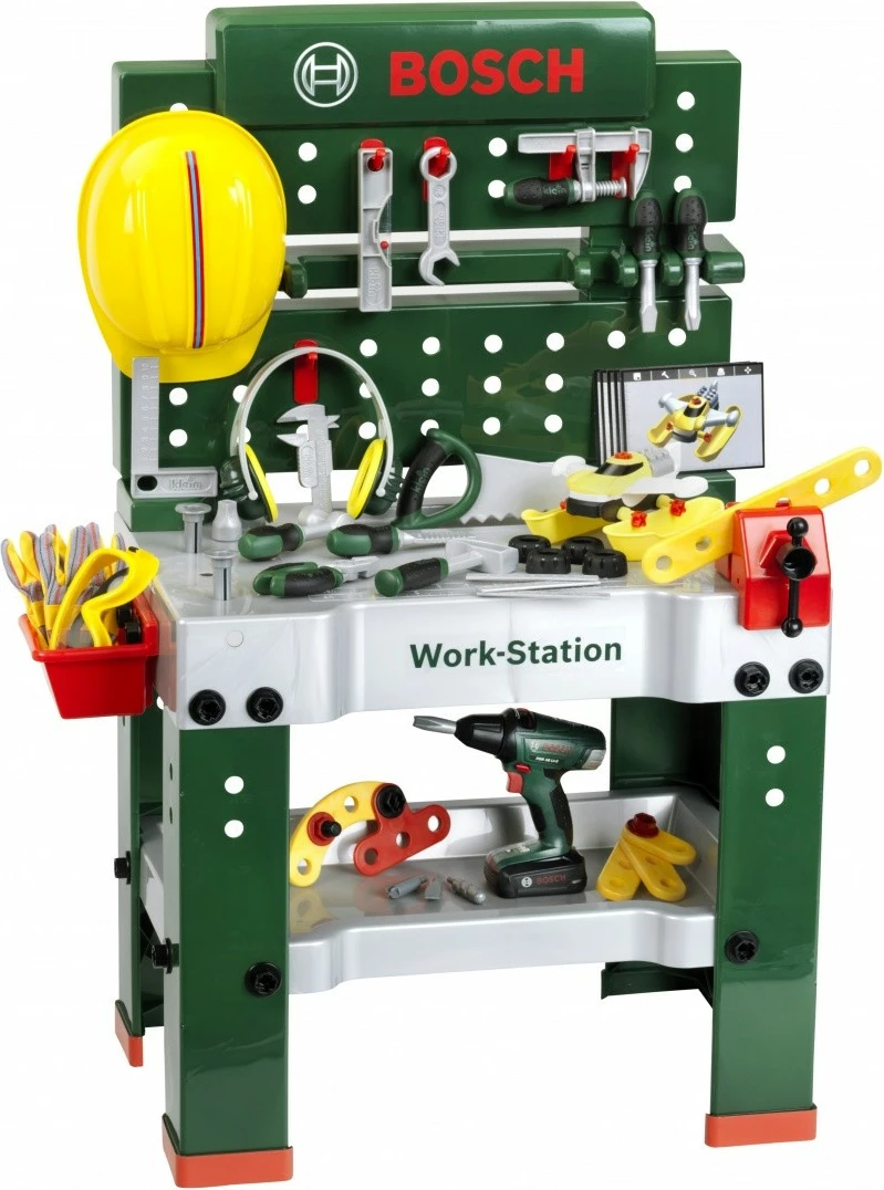 Igralna delovna miza za otroke Bosch Workshop Klein, 81 delov, večbarvna