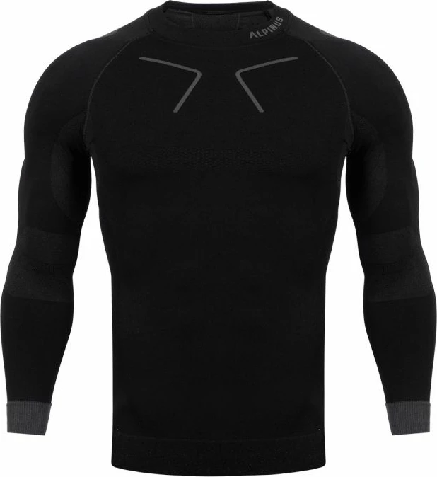 Termoaktivna majica za moške Alpinus Tactical Base Layer, črno-siva, M