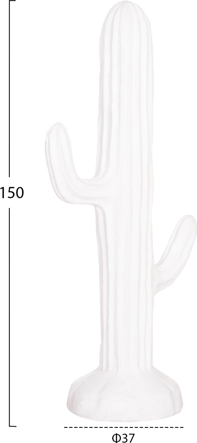 Dekorativni kaktus za tla, MDF, bel, FH4386.02L, 63x37x150H cm