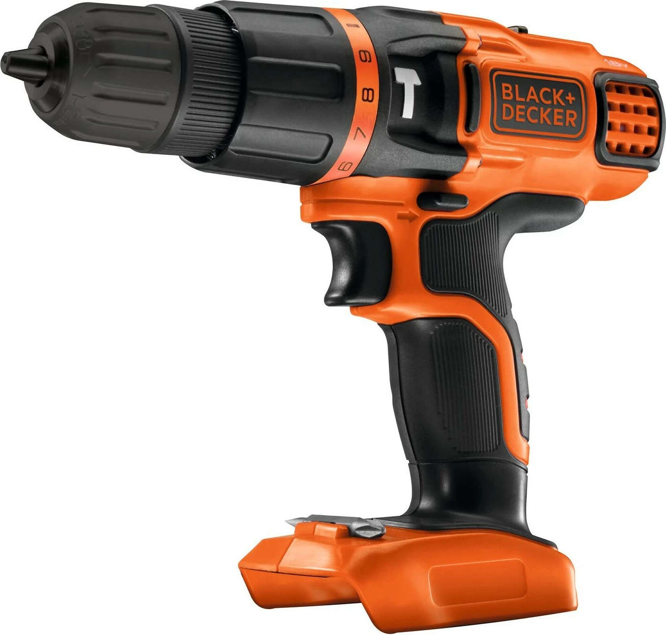 Brezžična udarna vrtalna pištola Black & Decker BDCH188N-XJ, 18 V, 1350 RPM, črna/oranžna