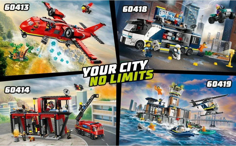 Set za gradnjo gasilske postaje z gasilskim tovornjakom LEGO City 60414, 843 kosov, večbarven