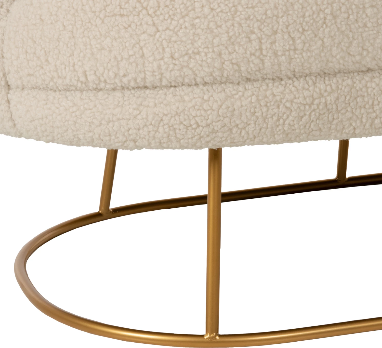 Dvosedna sedežna garnitura ARIEN FH8492.20 iz ecru boucle tkanine in z zlato kovinsko osnovo 130x75x85H cm